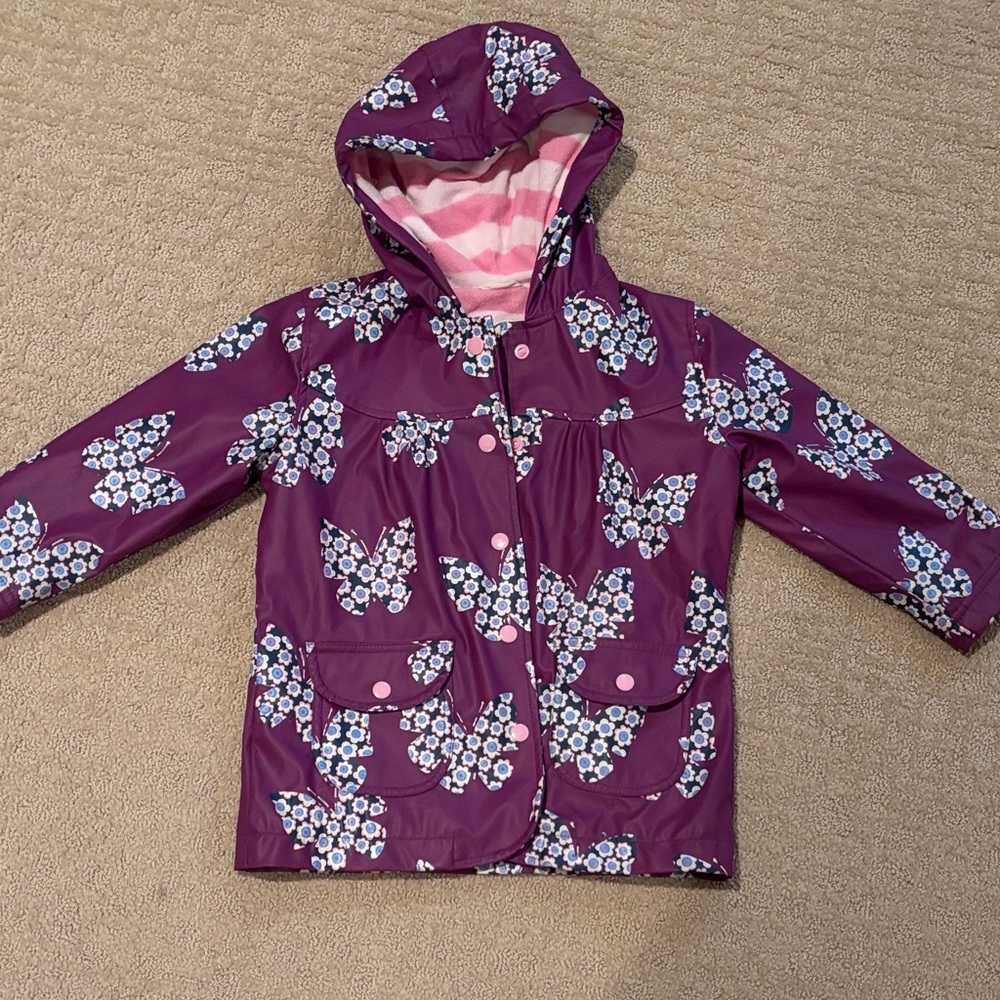 Hatley Purple Floral Kids Raincoat size 4